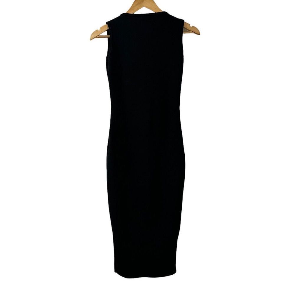 Pretty Little Thing Dress Shape Black Crepe Eyelet Detail Midi Size 2 Women PLT - Picture 11 of 11